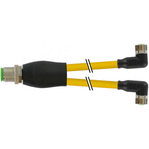 7000-40841-0500030 Y-Distributor M12 male / M8 female 90° A-cod.