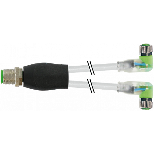 7000-40861-2300060 Y-Distributor M12 male / M8 female 90° A-cod. LED