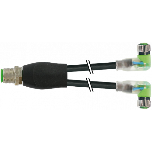 7004-40861-6300100 Y-Distributor M12 male/M8 female 90° A-cod LED V4A