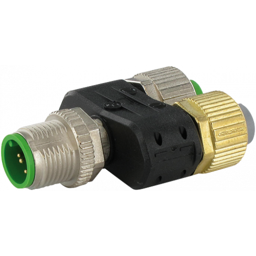 7000-42731-0000000 T-COUPLER SLIMLINE SHIELDED M12 MALE/ 2XM12 FEMALE