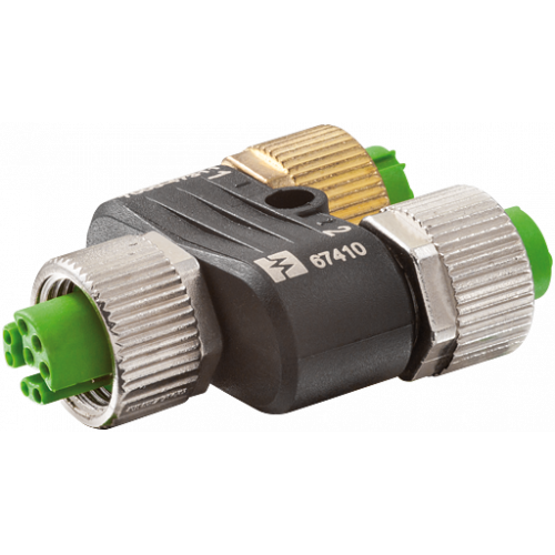 7000-47311-0000000 T coupler M12 female / M12 female+female shielded
