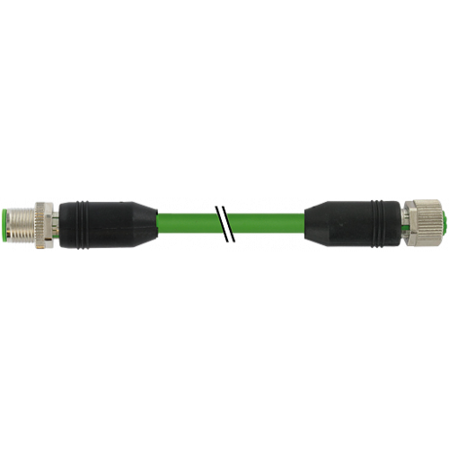 7000-SS081-8800150 M12 male 0° / M12 fem. 0° shielded 8p.