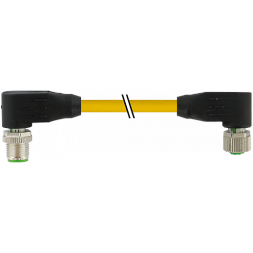 7700-48021-U0H0030 M12 male 90° / M12 female 90° A-cod.