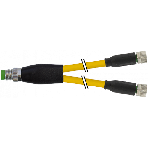 7000-87061-0110100 Y-Distributor M8 male / M8 female 0° A-cod.