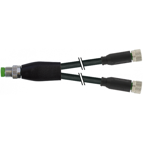 7000-87001-6100030 Y-Distributor M8 male / M8 female 0° A-cod.