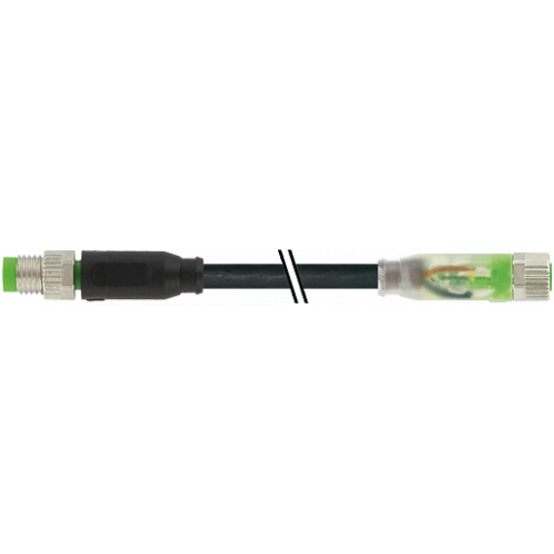 7000-88002-6300075 M8 male 0° / M8 female 0° A-cod. LED