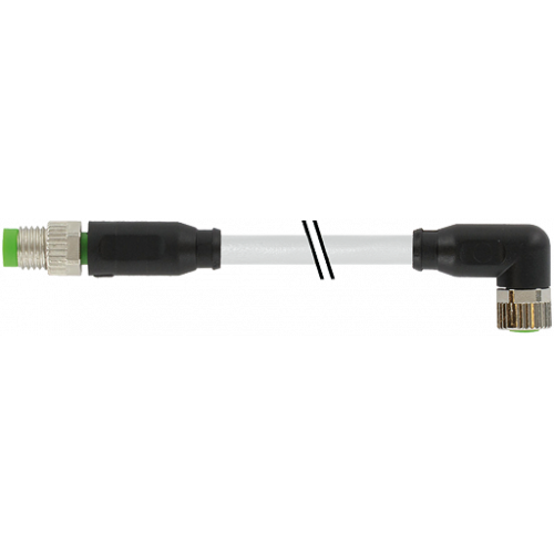 7000-89521-2400030 M8 male 0° / M8 female 90° A-cod. shielded