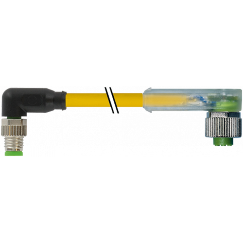 7000-88341-0100030 M8 male 90° / M12 female 90° A-cod. LED