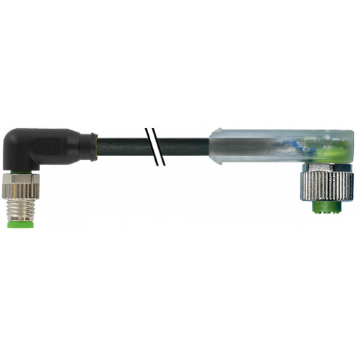 7000-88341-6100060 M8 male 90° / M12 female 90° A-cod. LED