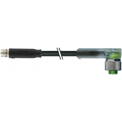 7000-88401-6100030 M8 male 0° snap-in/M12 fem. 90° A-cod.screw-in LED