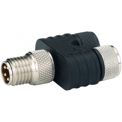 7000-88602-0000000 T-coupler M8 Nano male A-cod. / 2x female A-cod.