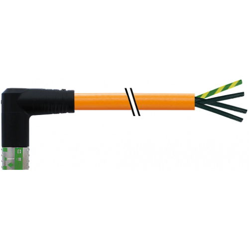 7000-P8032-P130200 MQ15-X-Power female 90° left shielded with cable