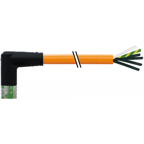 7000-P8332-P110100 MQ15-X-Power female 90° left shielded with cable