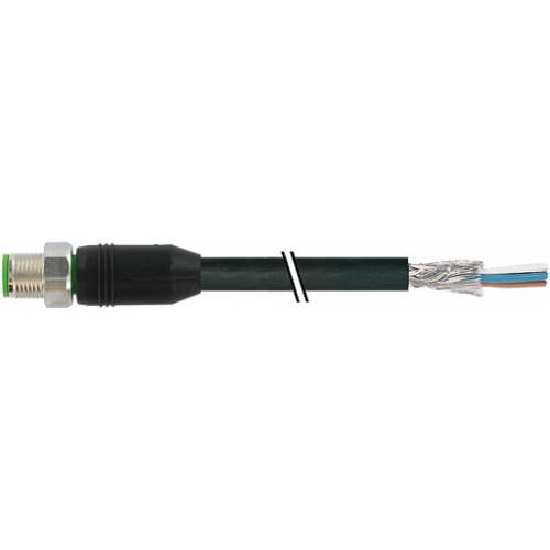7002-13101-6430400 M12 male 0° A-cod. with cable shielded V2A