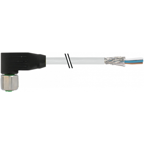 7002-13281-2431000 M12 female 90° A-cod. with cable shielded V2A