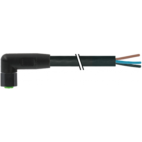 7003-08088-8280300 M8 female 90° A-cod. with cable V4A