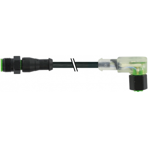 7003-40348-8280200 M12 male 0° / M12 female 90° A-cod. LED V4A