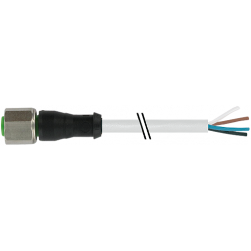 7004-12221-2142000 M12 female 0° A-cod. with cable V4A