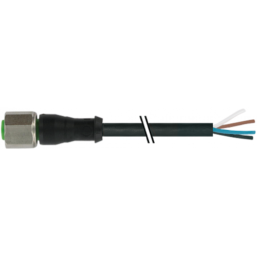 7004-12221-6140150 M12 female 0° A-cod. with cable V4A