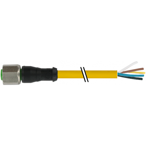 7004-12241-1261500 M12 female 0° A-cod. with cable V4A