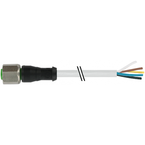 7004-12241-2151500 M12 female 0° A-cod. with cable V4A