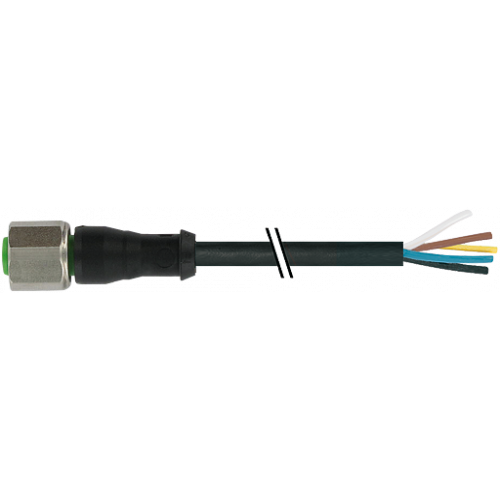 7004-12241-6350500 M12 female 0° A-cod. with cable V4A