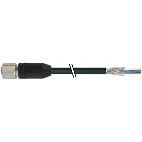 7004-19341-7032000 M12 female 0° A-cod. with cable shielded V4A