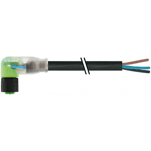 7005-08102-6110500 M8 female 90° A-cod. with cable LED Lite