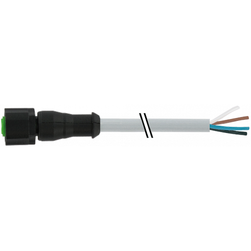 7005-12221-2140150 M12 female 0° A-cod. with cable Lite