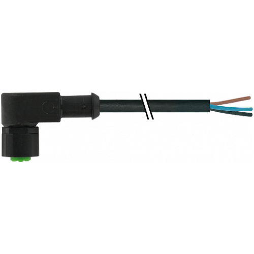 7003-12348-8280300 M12 female 90° A-cod. with cable V4A