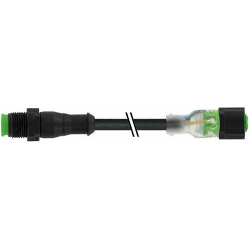 7003-40049-8280200 M12 male 0° / M12 female 0° A-cod. LED V4A