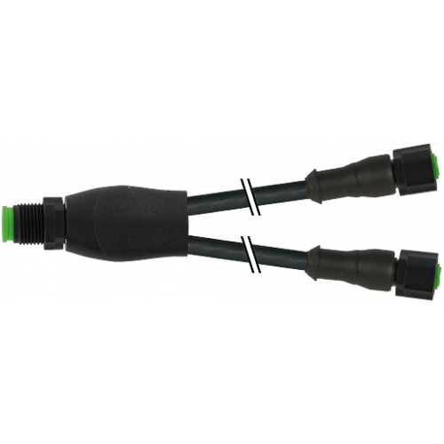 7003-40708-8280060 Y-Distributor M12 male / M12 female 0° A-cod. V4A