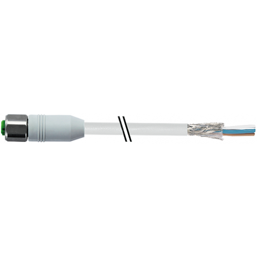 7014-13221-2035000 M12 female 0° A-cod. with cable shielded F&B