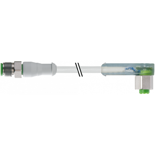 7014-40341-2140015 M12 male 0° / M12 female 90° A-cod. LED F&B