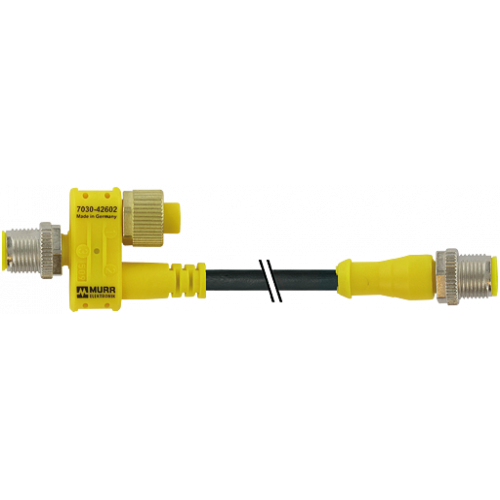 7030-42622-0000000 T-coupler M12 male / M12 male+cable+M12 female