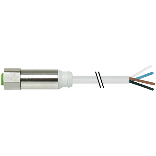 7044-12221-2140150 M12 Steel female 0° A-cod. with cable