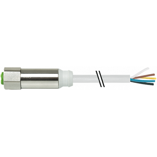 7044-12241-2151500 M12 Steel female 0° A-cod. with cable