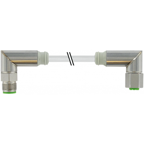 7044-40261-2140030 M12 Steel male 90° / M12 Steel female 90° A-cod.
