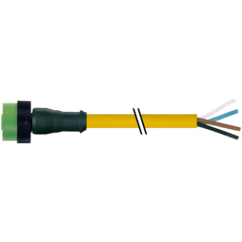 7050-12221-0140030 MQ12 female 0° A-cod. with cable