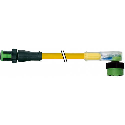 7050-40341-0140200 MQ12 male 0° / MQ12 female 90° A-cod. LED