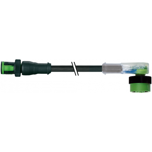 7050-40341-6140030 MQ12 male 0° / MQ12 female 90° A-cod. LED