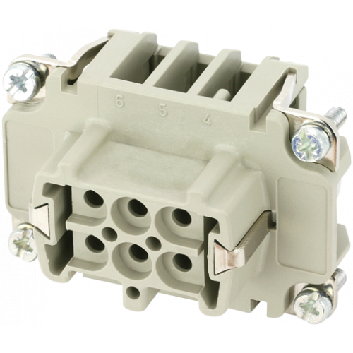 70MH-EB006-DC03020 B6 female 6-pole, crimp t., 500 V, 16 A