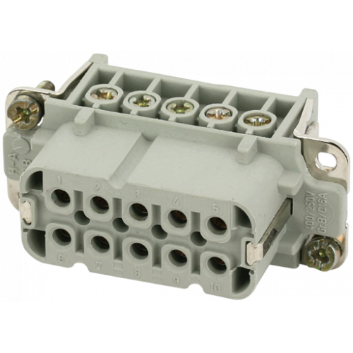 70MH-EB010-BS01020 A10 female 10-pole, screw t., 250 V, 16 A