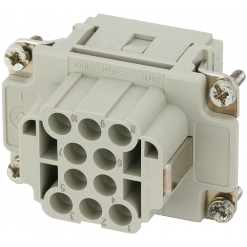 70MH-EB010-DC03020 B6 female 10-pole, crimp t., 500 V, 16 A