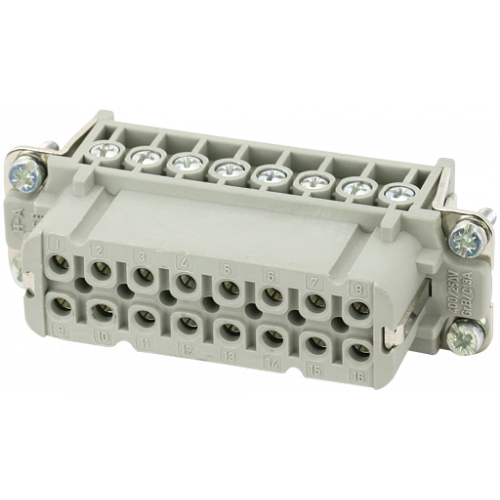 70MH-EB016-CS01020 A16 female 16-pole, screw t., 250 V, 16 A