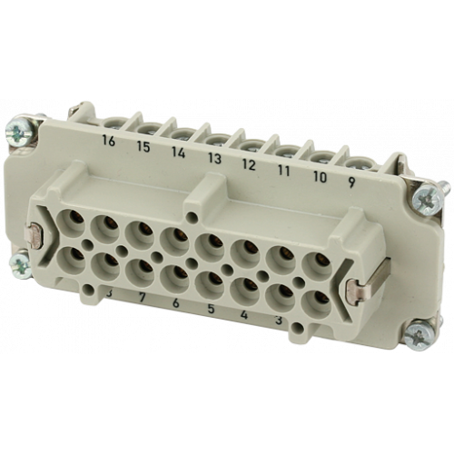 70MH-EB016-FS03020 B16 female 16-pole, screw t., 500 V, 16 A