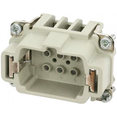 70MH-ES006-DC03020 B6 male 6-pole, crimp t., 500 V, 16 A