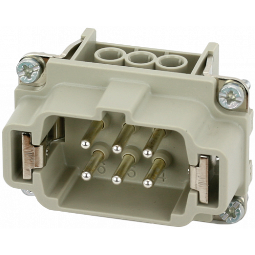 70MH-ES006-DS03020 B6 male 6-pole, screw t., 500 V, 16 A