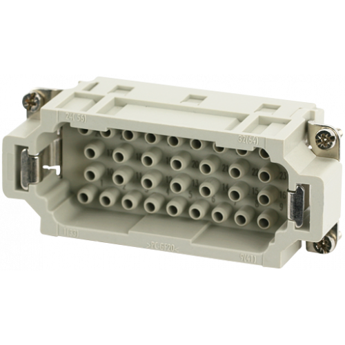 70MH-ES032-FC03020 B16 male 32-pole, crimp t., 500 V, 16 A