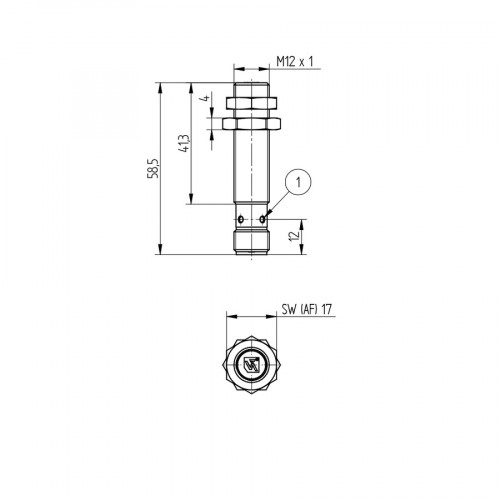 I12N002 Inductive Sensor with Standard Switching Distances
